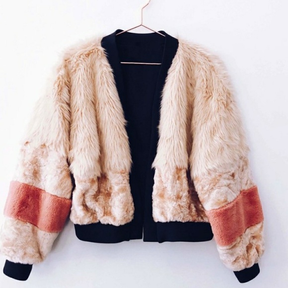 NWT YF&B Faux Fur jacket chubby topper - Picture 5 of 8